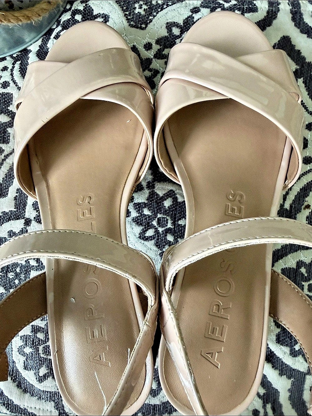 Aerosoles Cruis Platform Wedge Sandals Beige